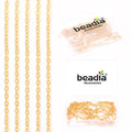 BEADIA 18K Gold Plated O Chains 1.5mm 2 Meters for Jewelry Making Findings - color: O Chain, size: 1.5mm