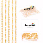 BEADIA 18K Gold Plated O Chains 1.5mm 2 Meters for Jewelry Making Findings - color: O Chain, size: 1.5mm