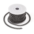 Craftdady 16.4 ft Aluminum Curb Chain Link 8x5mm Twisted Unwelded Oval Cross Chain Link Necklace Chain with Spool for Bracelet Tassel DIY Crafts Jewelry Making - color: Black, 8x5mm