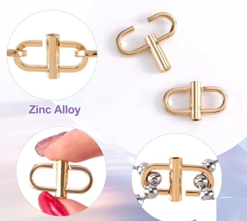 4Pcs Gold Adjustable Chain Strap Shortener, Alloy Necklace Adjuster Chain Shortener Straps Clasps for DIY Chain Links Connector