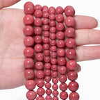 Stone Beads, 45pcs Rhodochrosite, 8mm Round Loose Beads for Jewelry Making, Bracelets, with Bag, String & Card - color: Rhodochrosite, size: 8mm