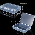 Jetec 6 Pieces Mini Plastic Clear Beads Storage Containers Box for Collecting Small Items, Beads, Jewelry, Business Cards, Game Pieces, Crafts (4.5 x 3.3 x 1.2 Inch) - size: 4.45 x 3.3 x 1.18 Inch