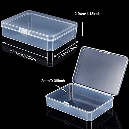 Jetec 6 Pieces Mini Plastic Clear Beads Storage Containers Box for Collecting Small Items, Beads, Jewelry, Business Cards, Game Pieces, Crafts (4.5 x 3.3 x 1.2 Inch) - size: 4.45 x 3.3 x 1.18 Inch
