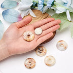 FASHEWELRY 5Pcs Natural Crazy Agate Donut Disc Gemstone Pendants 30x5mm Large Hole Healing Chakra Polished Stone Flat Round Bead Charms for Jewelry Making Hole: 6mm - color: 30mm, Crazy Agate, Colorful