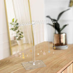 OAOLEER Acrylic Necklace Organizer， Clear Necklace Holder Stand， Jewelry Organizer Display Hanger Rack with Bilateral Hooks for Necklaces Pendant Bracelets Ring - size: Tall 11.6In
