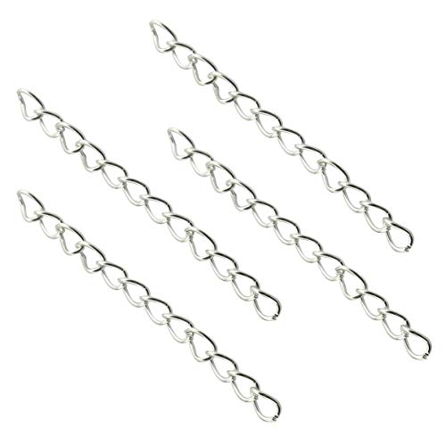 Tail Extender Chain 100PCS Silver 50 x 4mm Chain Extension Tails for DIY Jewelry Making - color: Silver