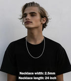 2.5mm/3mm/4mm Silver/Gold Stainless Steel Wheat Chain Necklace Jewelry for Men Women - size: 20 Inches, style: 3mm-Silver