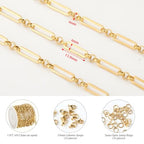 KYUNHOO 13 Feet Stainless Steel Chain for Jewelry Making 4MM Wide Paperclip Chains Small Circle Link Chain Gold Jewelry Making Chains with Lobster Clasps and Jump Rings - color: Paperclip Gold