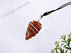Amazing Gemstone Crystals and Healing Stones Carnelian Necklace - Gold Chain Necklace Pendant - Real Crystal Necklace - color: Arrowhead (Spiral), size: 1 PIECE