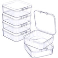 Jetec 6 Pieces Mini Plastic Clear Beads Storage Containers Box for Collecting Small Items, Beads, Jewelry, Business Cards, Game Pieces, Crafts (2.1 x 2.1 x 0.8 Inch) - size: 2.13 x 2.13 x 0.79 Inch