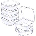Jetec 6 Pieces Mini Plastic Clear Beads Storage Containers Box for Collecting Small Items, Beads, Jewelry, Business Cards, Game Pieces, Crafts (2.1 x 2.1 x 0.8 Inch) - size: 2.13 x 2.13 x 0.79 Inch