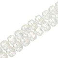 PATIKIL 75 Pcs 8mm OD 5mm Thick Crystal Glass Beads, Rondelle Crystal Beads Faceted Cut Gemstone Strand with Spacer Beads for Craft, Bracelet, Necklace, White - color: White