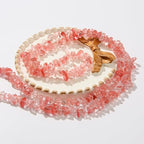 Natural Chip Stone Beads About 200pcs Watermelon Red Stones 5-8mm Irregular Gemstone Healing Crystal Loose Rocks for Bracelet Necklace Earrings Jewelry Making (Watermelon Red) - color: Watermelon Red