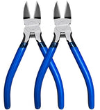 Wire Cutters 2 Pack, 6.5 inch,KAIHAOWIN Flush Cutters Diagonal Cutters Side Cutters Precision Ultra Sharp Spring Loaded Wire Snips Clippers Dikes Cutting Pliers Small for Crafting Jewelry Making,Blue - size: 6"x2 Pcs