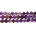 8mm Natural Amethyst Gemstone Faceted Clovers Beads Four-Leaf Spacer Loose Beads for DIY Jewelry Making Beads - color: Amethyst