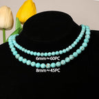 6mm Green Turquoise Natural Stone Beads Round Loose Beads for Jewelry Making Yochus DIY Beads Bracelet Necklace - color: Green Turquoise, size: 6mm