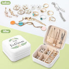 Kacctyen 12 Pieces Mini Travel Jewelry Case Bulk You Are Amazing Loved Mother's Day Church Gifts Green Leaf Gifts for Secretary Mothers Party Girls Leather Travel Jewelry Case - color: Green Leaf