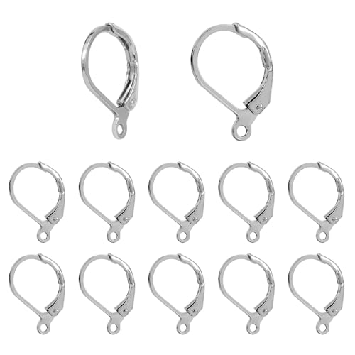 100pcs Silver Filled Leverback Earring Hooks, Hypoallergenic French Dangle Ear Wire Findings for DIY Jewelry Making (Silver) - color: Silver