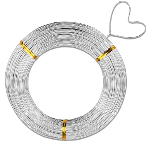 18 Gauge Aluminum Wire,165 Feet Silver Craft Wire for Jewelry Making/Floral Making/Sculpting, 1mm Bendable Metal Wire for Model Making/Picture Hanging/Handmade Beading etc - color: Silver