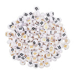 HARFINGTON 200 Pcs 4x7mm Acrylic Letter Beads, Round White Alphabet Beads Letter R, Alphabet Spacer Beads for Jewelry Making Bracelets Necklaces - style: Letter R