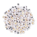 HARFINGTON 200 Pcs 4x7mm Acrylic Letter Beads, Round White Alphabet Beads Letter R, Alphabet Spacer Beads for Jewelry Making Bracelets Necklaces - style: Letter R