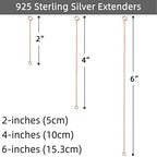 Rose Gold Necklace Extender Rose Gold, 925 Sterling Silver Necklace Extender Chain Bracelet Anklet Jewelry Extension for Necklaces, 3 Piece Set (2, 4, 6 Inches) - color: RoseGold, size: 2 4 6 inch