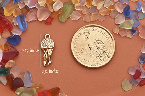 Pack of 20 Rhinestone Charms Gold Plated Pendants Pave Crystal Accessories for Necklace Bracelet Jewelry Making DIY Crafting - color: (Jellyfish)VID61801