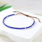 KELITCH Adjustable turquoise bead bracelet single color knitting friendship bracelet fashion jewelry daily wear gift (28 color selection) - color: Blue 04K