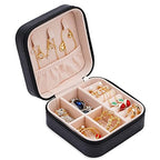 Neveika Portable Travel Mini Jewelry Box Leather Jewellery Ring Organizer Case Storage Gift Box Girls Women (4pcs black). - color: black