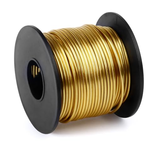 Aluminum Craft Wire, 75 Feet 1.5mm/ 16 Gauge Light Gold Bendable Soft Metal Aluminum Wire Roll Bulk for DIY Crafts Sculpting Jewelry Making - color: Light Gold, size: 16 Gauge