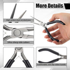 10 Pcs Mini Needle Nose Pliers Bulk, 6 Inch Precision Pliers Set with Extra Long Tips for Jewelry Making, Wire Wrapping, Small Object Gripping, DIY Project (Black) - color: Black