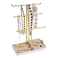Jewelry Stand Holder Organizer, 3 Tier Bracelet Holder Display with Detachable Velvet Tray, Elegant Jewlery Tower for Display Bracelet, Necklace, Earrings, Rings (Pink) - color: Pink