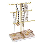 Jewelry Stand Holder Organizer, 3 Tier Bracelet Holder Display with Detachable Velvet Tray, Elegant Jewlery Tower for Display Bracelet, Necklace, Earrings, Rings (Pink) - color: Pink