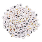 HARFINGTON 200 Pcs 4x7mm Acrylic Letter Beads, Round White Alphabet Beads Letter O, Alphabet Spacer Beads for Jewelry Making Bracelets Necklaces - style: Letter O