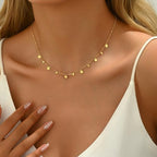 Gold Chain Necklace for Women 18K Gold Plated Dainty Star Cross Heart Cuabn Choker Chains Stainless Steel Trendy Jewelry Christmas Gifts - color: Star Chain-Gold