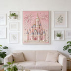 Jendfert DIY 3D Pearl Painting Kit, Castle Design with Fireworks, Plastic Pearl Art Craft for Adults and Beginners, Home Wall Decor - No Framework