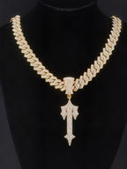 Ice Out Chain for Men Premium Zircon Stones Hypoallergenic Durable Hip-Hop Streetwear Chain Necklace Men - color: Gold, style: Trapstar