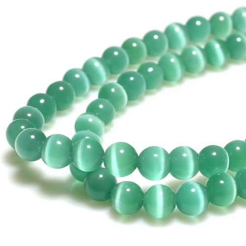MJDCB 30pcs Blue Green Cat Eye Stone Beads 12mm Round Crystal Loose Bead for Jewelry Making DIY Bracelets Necklace - color: Blue Green, size: 12mm(30pcs)