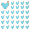 MECCANIXITY Enamel Alloy Heart Charm, Valentine Heart Pendants Love Jewelry Making Charm for DIY Necklace Bracelet Earrings Keychain - color: Blue