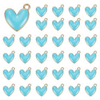 MECCANIXITY Enamel Alloy Heart Charm, Valentine Heart Pendants Love Jewelry Making Charm for DIY Necklace Bracelet Earrings Keychain - color: Blue