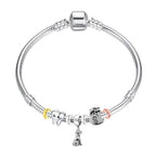 Clip Stopper Charms Sterling Silver Rondelle Spacer Bead Charm Stopper Charm for Pandora Charm Bracelets - color: Silver (8 pcs )
