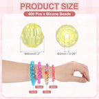MECCANIXITY 400pcs Czech Faceted Bicone Beads 8mm Glass Spacer Bead Bulk for Jewelry Making & DIY Craft, Lemon Yellow - color: Lemon Yellow