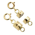 Everyday Elegance Solid 14K Yellow Gold Magnetic Clasps and Closures for Necklaces Bracelets Anklets| Clasp Converter | with Spring Ring Clasp | 2 Clasps | 4.5mm Thickness - size: 2 Clasps ( 4.5 mm)