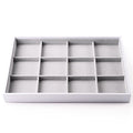 Oirlv Hand Made Velvet Stackable Jewelry Trays Rings Earrings Bracelet organizer Storage Tray (12 Grids) - size: 12 Grids Multi
