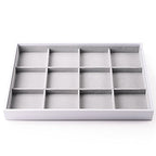 Oirlv Hand Made Velvet Stackable Jewelry Trays Rings Earrings Bracelet organizer Storage Tray (12 Grids) - size: 12 Grids Multi