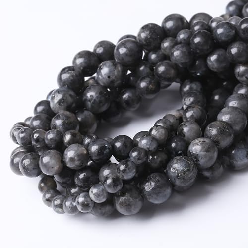 Black Glitter Stone Beads for Jewelry Making DIY Bracelet Necklace Jewelry Making 1 Strand 15.5inch 60PCS 6MM - color: Black Glitter, size: 6MM