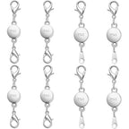 Magnetic Necklace Clasps, 925 Silver Jewelry Closures, Chain Extender Connectors, 8 Pack (8pcs Silvery A) - color: 8pcs silvery A