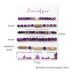 5Pcs Crystal Bracelet for Women Spiritual Natural Stone Bracelet Set Stackable Beaded Bracelets Healing Crystal Bracelet Gemstone Bead Bracelet Beaded Stretch Bracelets for Women - style: Amethyst