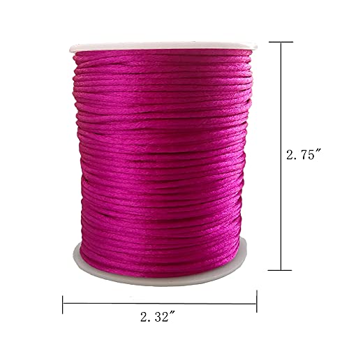 1.5mm Nylon Satin Cord Thread Beading String for Macrame Bracelets Chinese Knotting,Necklaces,Jewelry Making 109 Yards (Rose Red) - color: Rose Red, size: 1.5mm