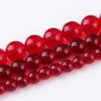 Natural Bloody Red Glass Beads Gemstone Round Crystal Energy Jade Beads Stone Beads for Jewelry Making DIY Bracelet Necklace Jewelry Making 1 Strand 15.5inch 50PCS 8MM - color: Bloody red glass, size: 8MM